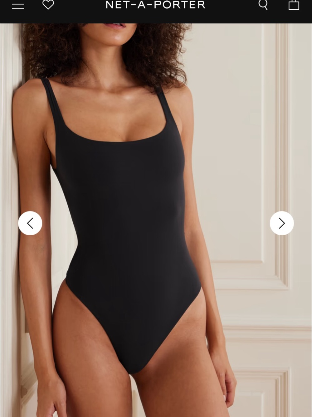Skims Essential Scoop Neck Bodysuit Onyx S/M